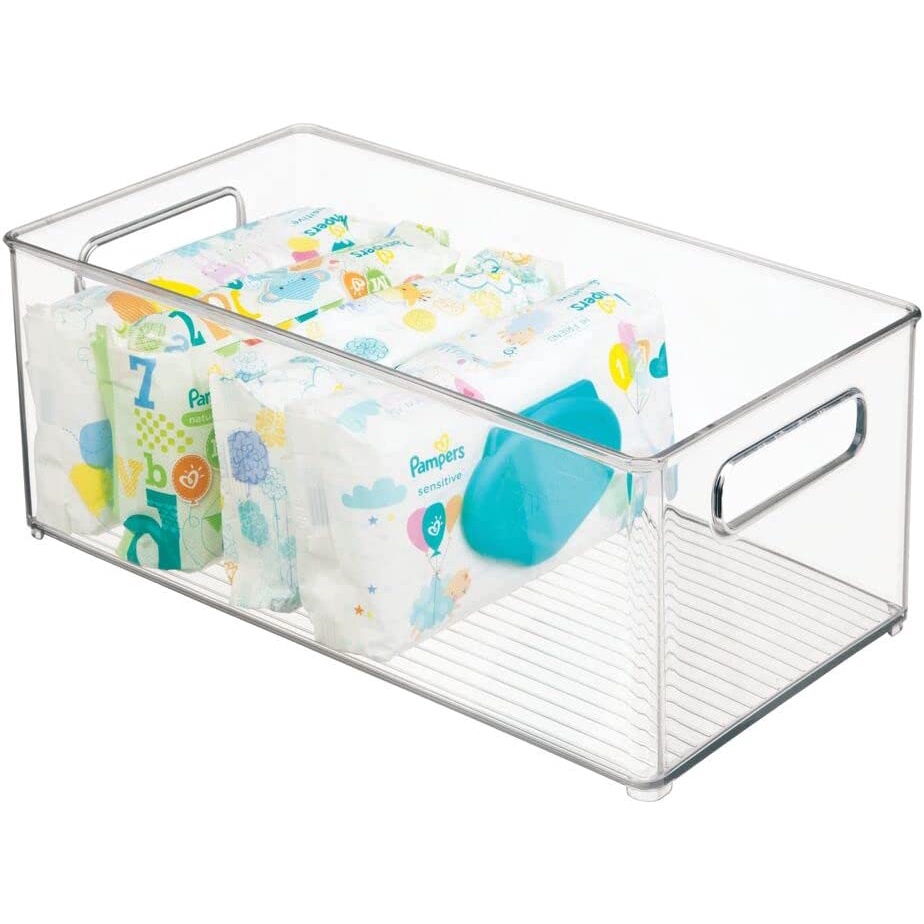 mDesign Deep Plastic Storage Box, Baby And Child Suitable For Nursery, Game Rooms