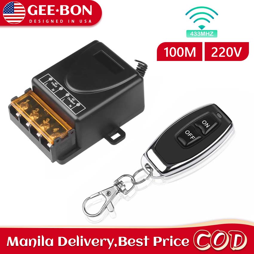 Geebon 433mhz Smart Light Switch Wireless Remote Control 220v Relay 