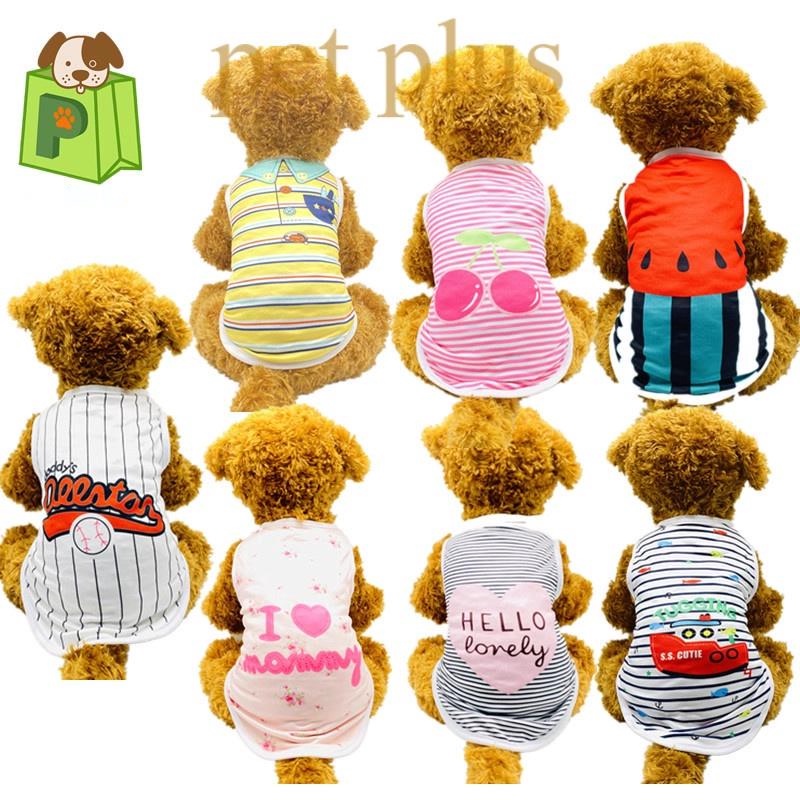 New cartoon pet vest Teddy puppy dog clothes summer small dog cat Pet