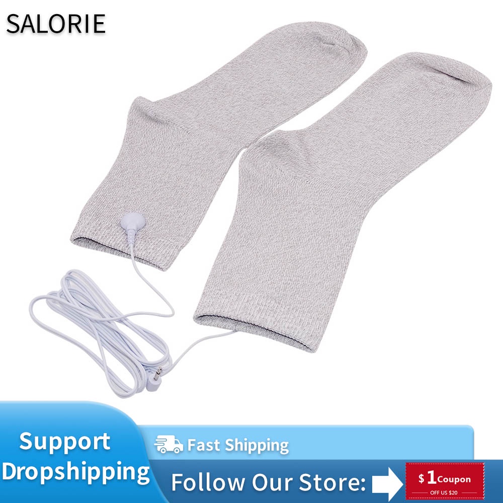 TENS Conductive Electrode Socks + Electrode Gloves Cable for Electric