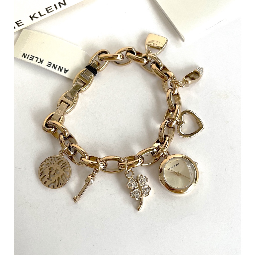 Anne klein charm bracelet watch with swarovski crystals sale