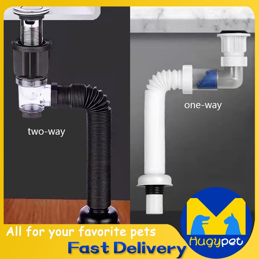 thumbnail image 2 of 4 Pcs Flexible And Expandable Drain Pipe Tube S Trap, Universal Plastic Angle Simple Extension Tube For Kitchen Bathroom Sink Sewer Drain Wash Basin 2 of 10
