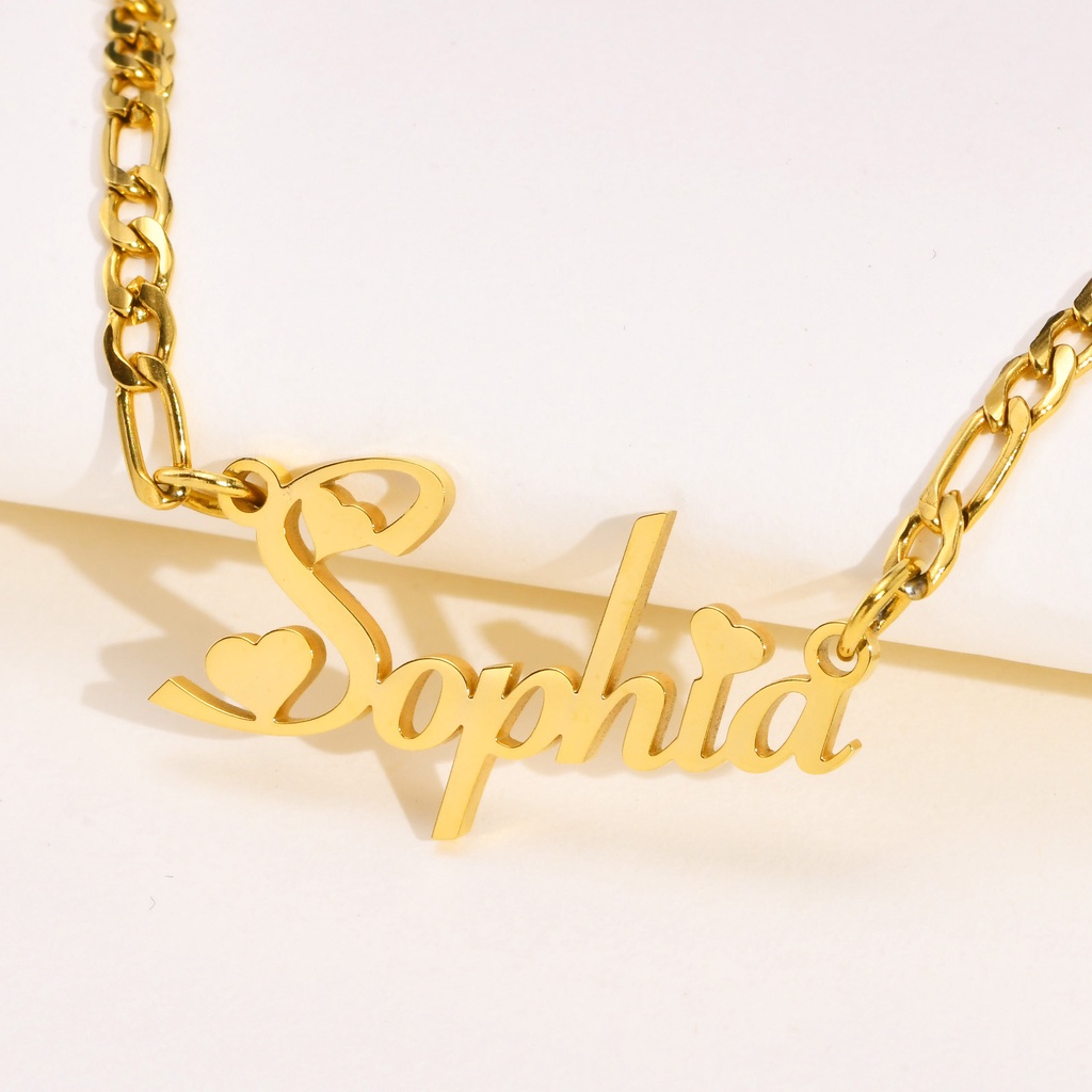 Custom Name Necklace Personalized,Vnox 14K Gold Plated Personalized Name  Necklace,Dainty Gifts for Women Teen Girls