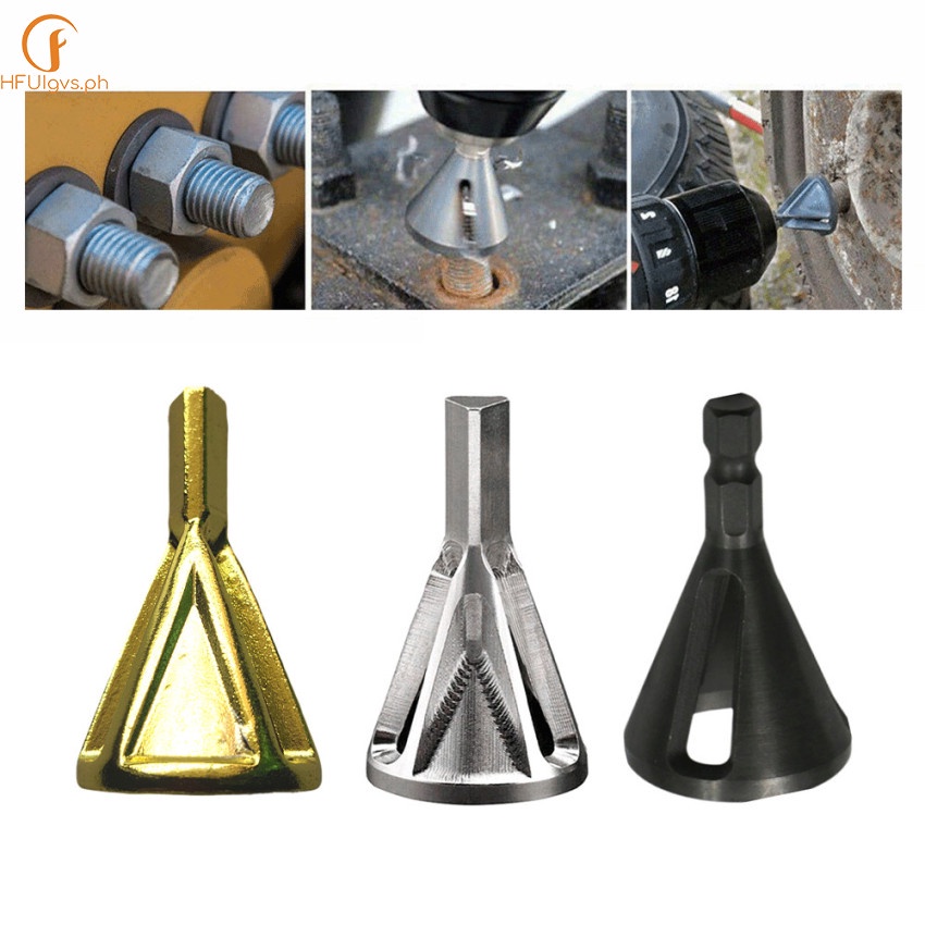Remove Deburring External Chamfer Tool Drill Bit Home DIY Triangle Hexagon Shank Bolt