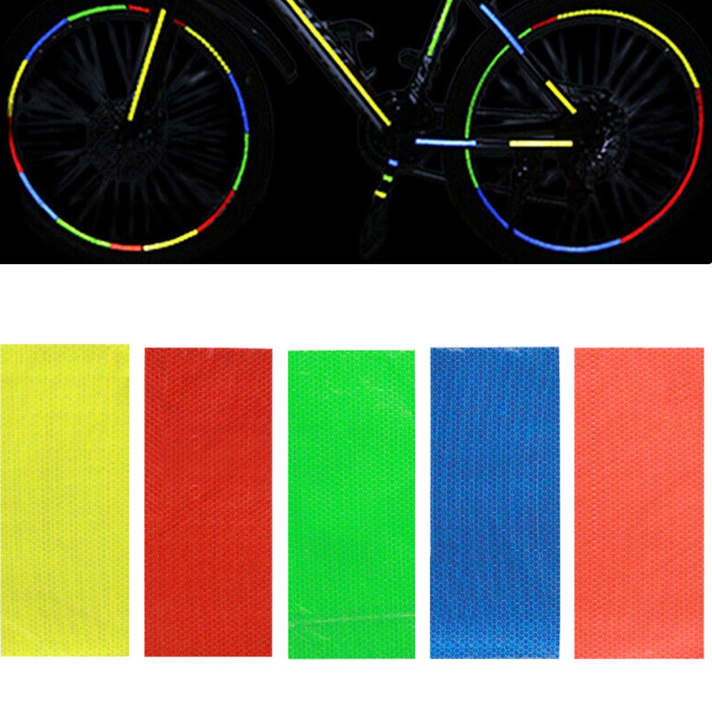 Lovkor 8 Pcs Reflective Bike Tire Sticker Wheel Spoke Tube Strip Safety