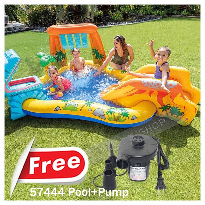 Intex Dinosaur Inflatable Play Center, 98in X 75in X 43in, for Ages 2