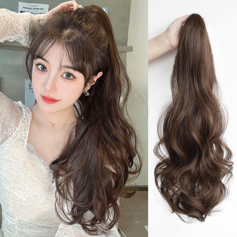 Ponytail wig female natural clip big wave high ponytail invisible ...