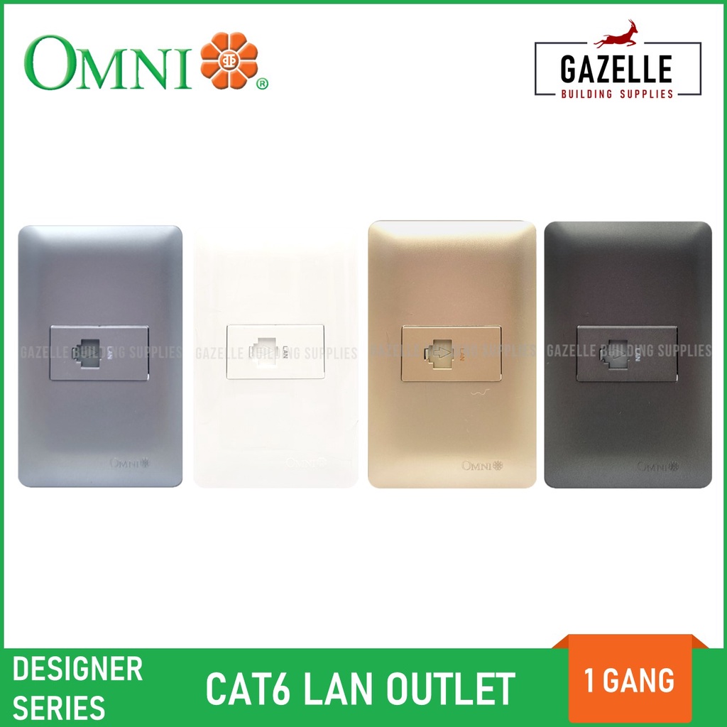 Omni Designer Series Lan Cat6 Cable Telephone Outlets Ivory Brass Graphite Titanium 2462