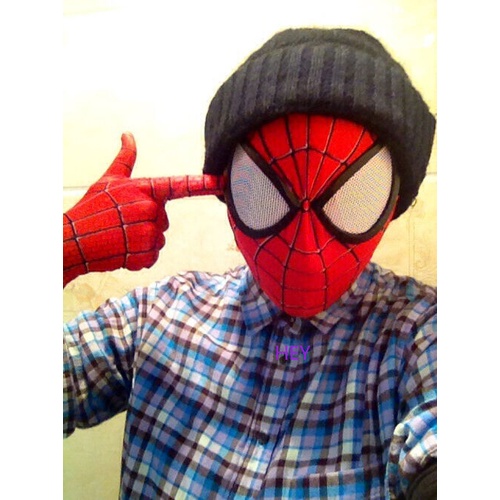 Stunning Amazing Spider-Man 2 Mask Digital Printing Red Hood Spiderman