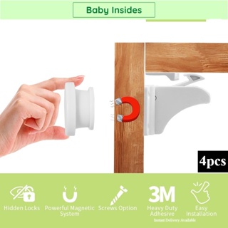 Invisible Baby Safety Magnetic Cabinet Lock  Child Safety Locks Cabinets -  4pcs - Aliexpress