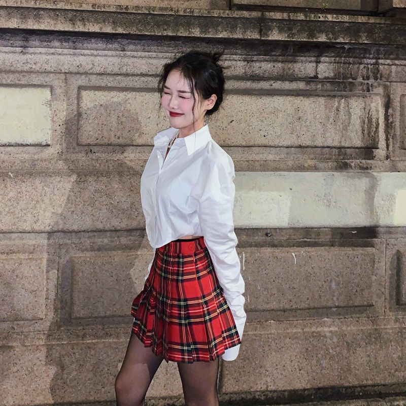 Review for Japanese JK uniform plaid skirt 《skirt onlyã yv43252