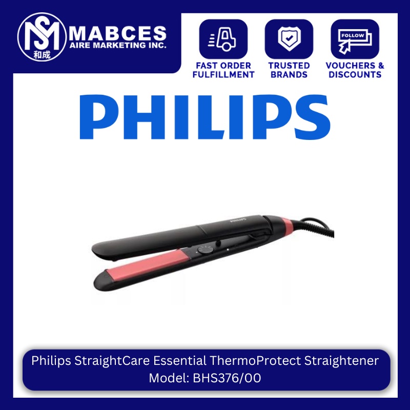 Philips StraightCare Essential ThermoProtect Straightener BHS376/00 ...