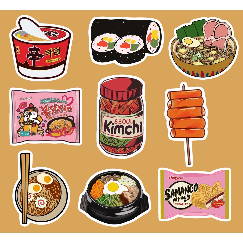 Korean Food Stickers Snacks Foods Noodles Ramen Samyang Tteokbokki ...