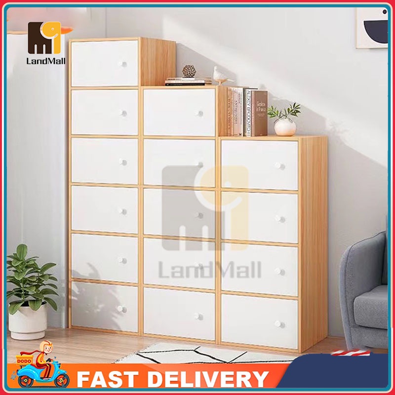 Storage Cabinet 6 Tier Bookcase Rak Buku Bookshelf Wooden Cabinet ...