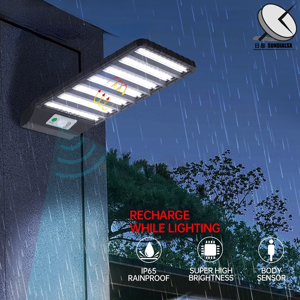 Outdoor Solar Street Light Motion Sensor 3 Modes Flood Lamp Yard Garden ...