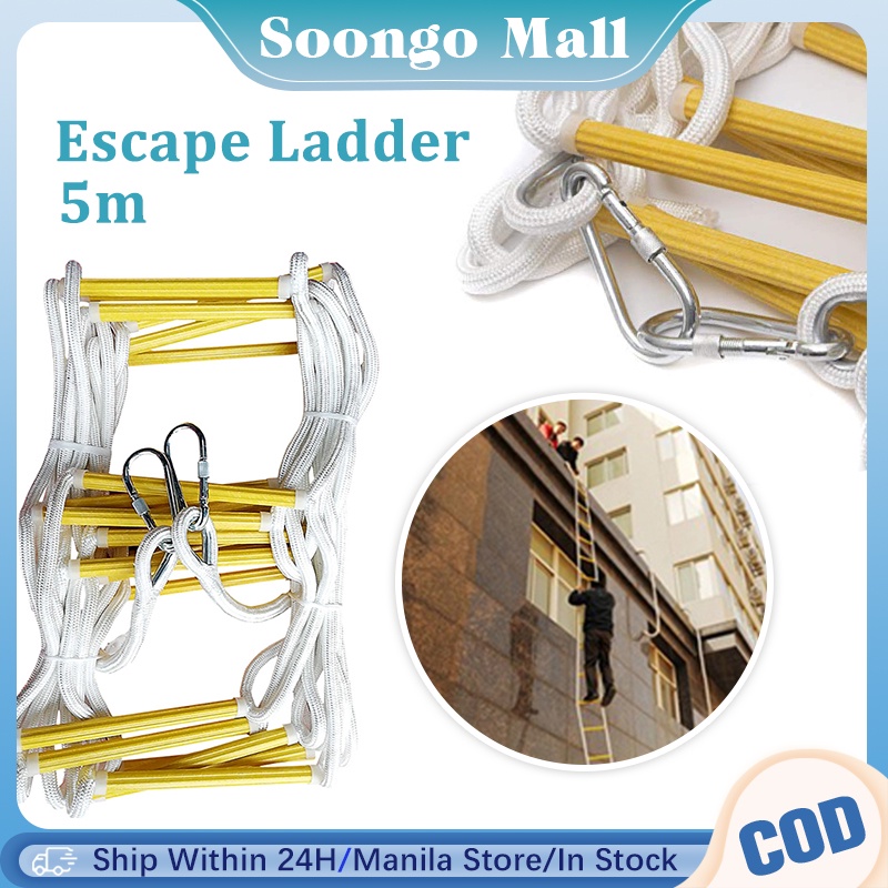 Fire Escape Rope Ladder Home Outdoor Nylon Climbing Ladder Emergency