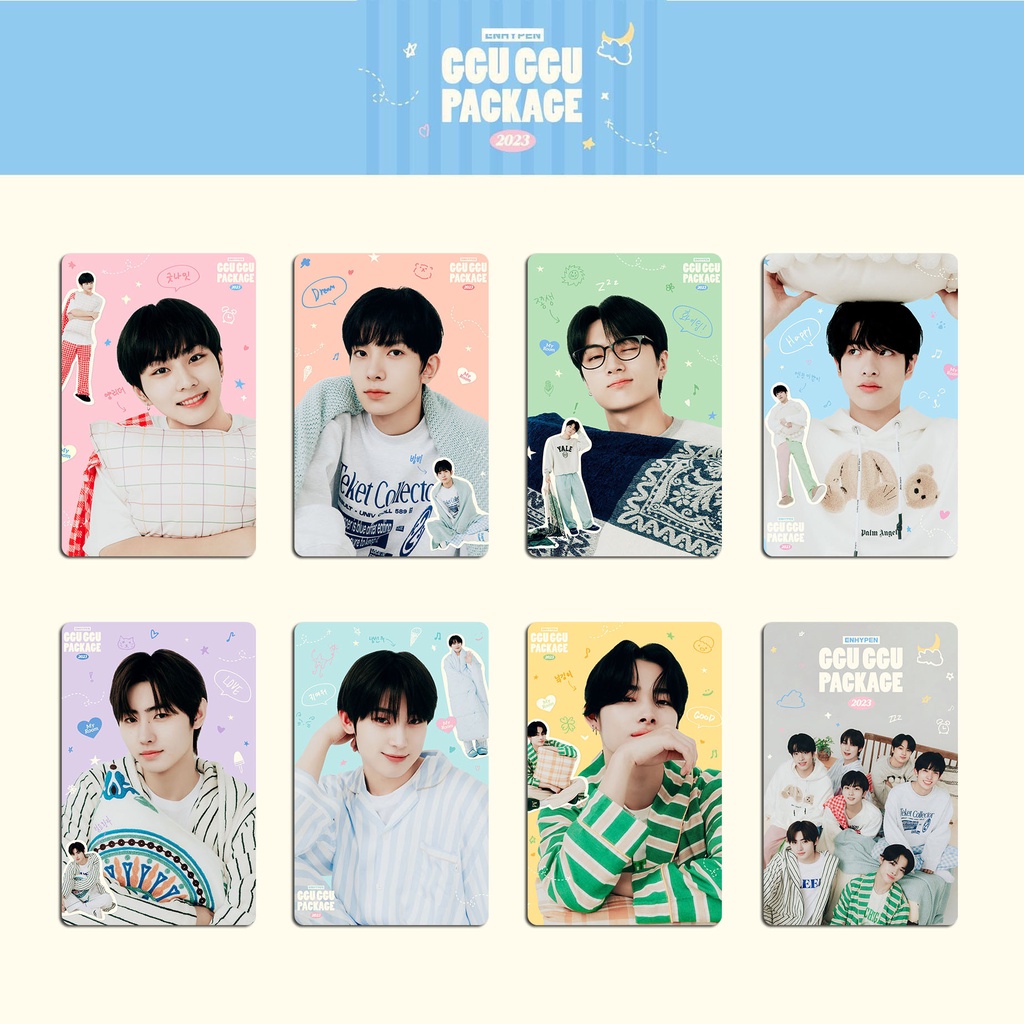 Kpop Idol ENHYPEN 2023 GGU GGU Package Preview Cuts Photocard Postcards