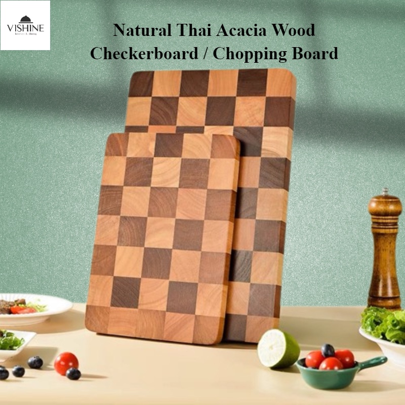 Natural Thai Acacia Wood Solid Wood Checkerboard Chopping Board Steak