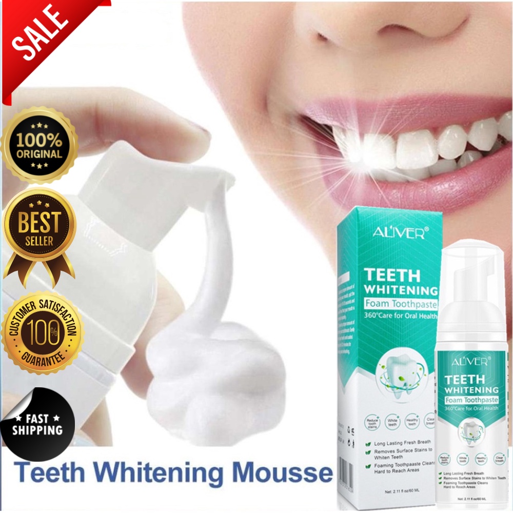 EFFECTIVE ALIVER Teeth Whitening Foam Toothpaste Long Lasting Fresh