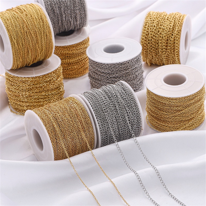 [1-4mm] Electroplating 14k Gold Chain Platinum Copper diy Handmade  Jewelry Material