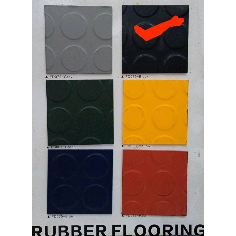 UNICA Hard Rubber Button Tiles Flooring 50x50cm 3.0mm playground