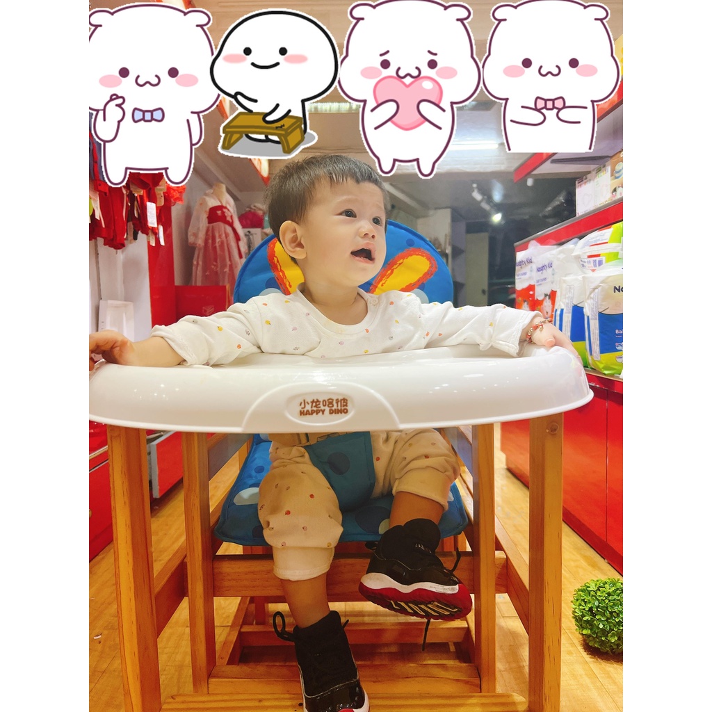 Baby Wooden Rocking Chair Can Transform To Table And Chair With Plastic