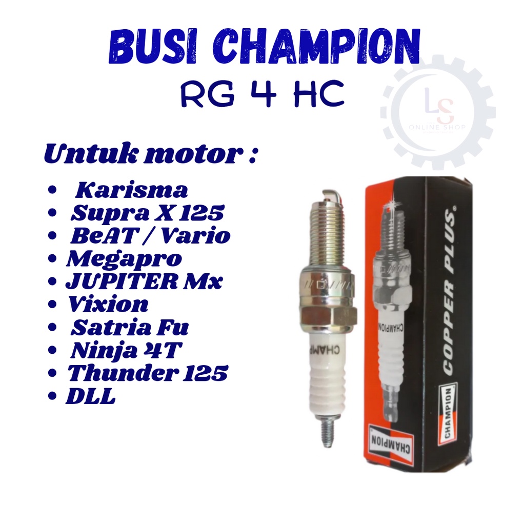 Champion RG4HC Spark Plug Karisma / Supra X 125 / BeAT / Vario ...