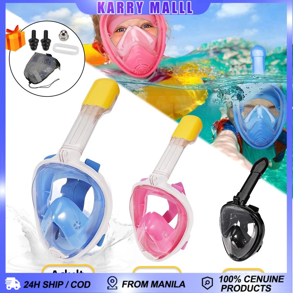 Underwater Snorkeling Full Face Swimming Mask Set Scuba Diving