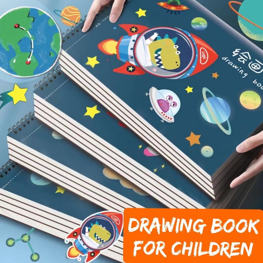 (4 Books) A4 Large Drawing for Kids/Sketch /Perforated Book/Art