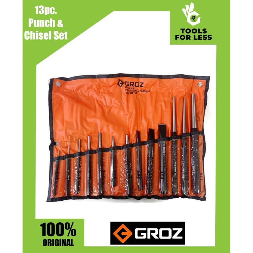 Groz 13pc. Punch & Chisel Set KIT/13/BL1/ST | Shopee Philippines