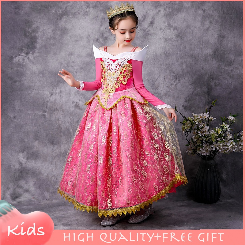 Disney Princess Aurora Sleeping Beauty Pink Dress For Kids Girl