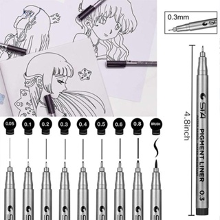 12 PCS Black Drawing Pens, Art Pens Set Micro Pens for Sketching Drawing  Manga Illustration, High Precision, Fineliner Ink Pens with Waterproof Ink  for Artists Architect Students Teacher, Black 