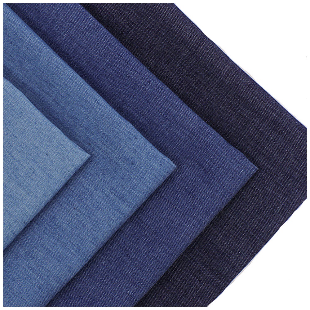 Cotton Blue Denim Cotton Soft Micro Stretchy Thin Light Breathable Washed Fabric DIY Shirt Pants