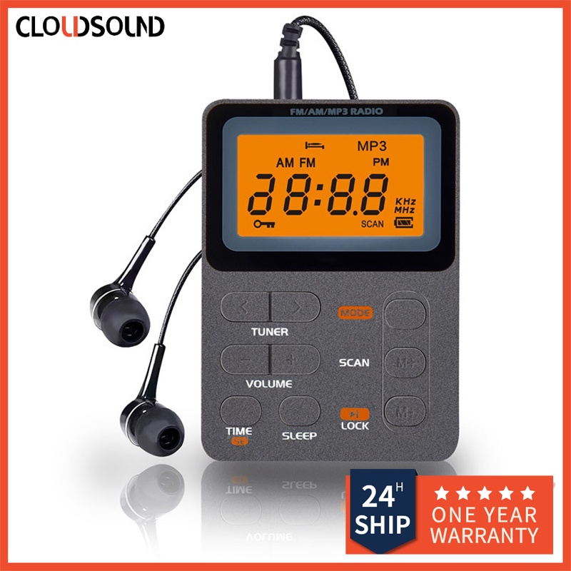 AM/FM Mini Personal Portable Radio Digital Tuning Walkman with LCD