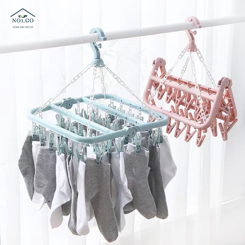 Hanger 32 clip folding Plastic hanger clip drying racks clothes rack