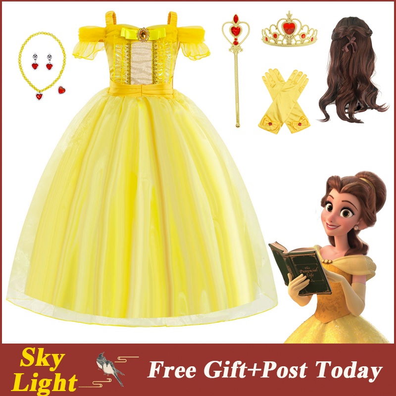 white christmas dresses Kids Girls Disney Princess Dresses for Halloween Christmas – Children's  Territory a Unit of VIC&SI LLC main image 0