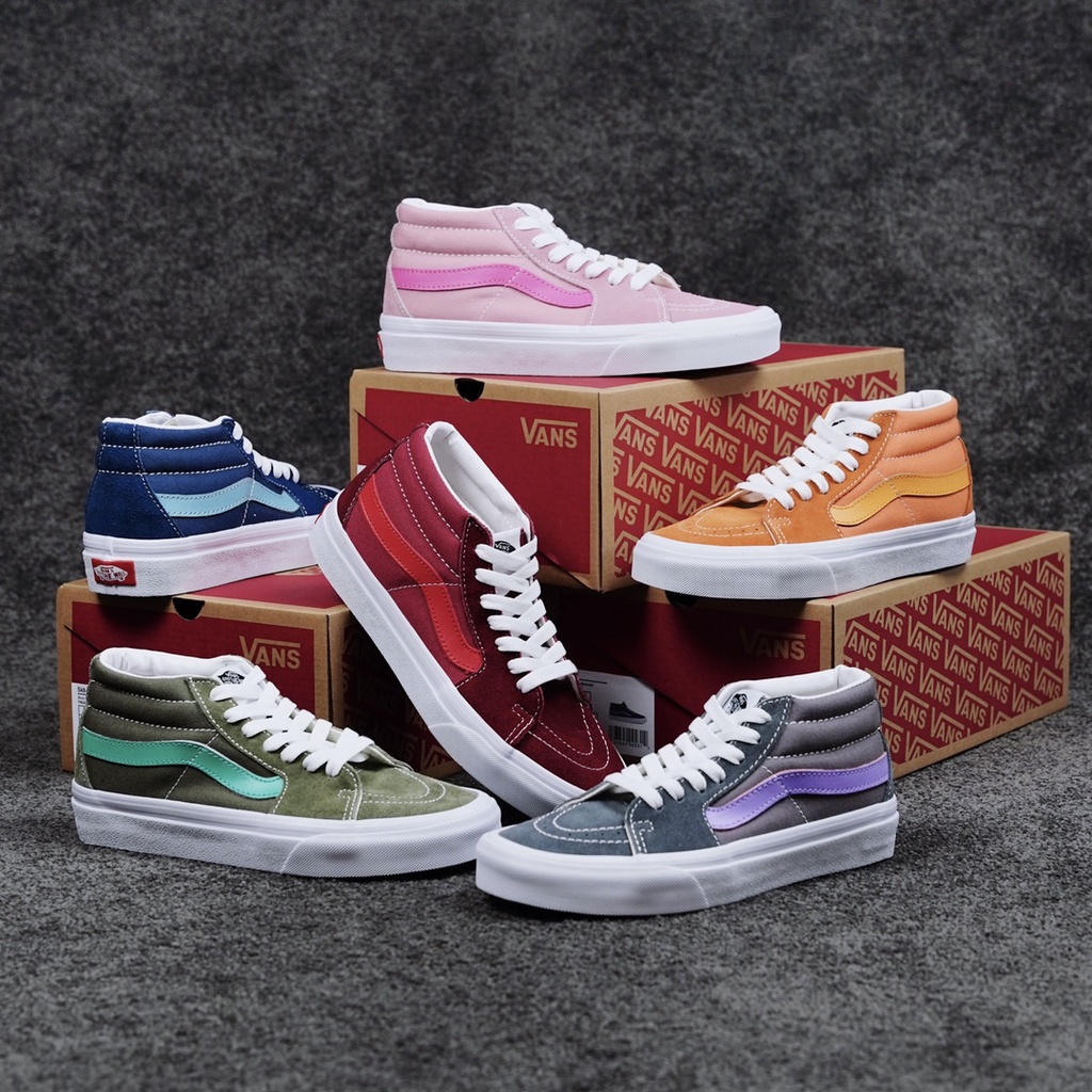 Vans Sk8 Mid Reissue 6 colors Suede canvas Mid-Cut Casual Sneakers ...