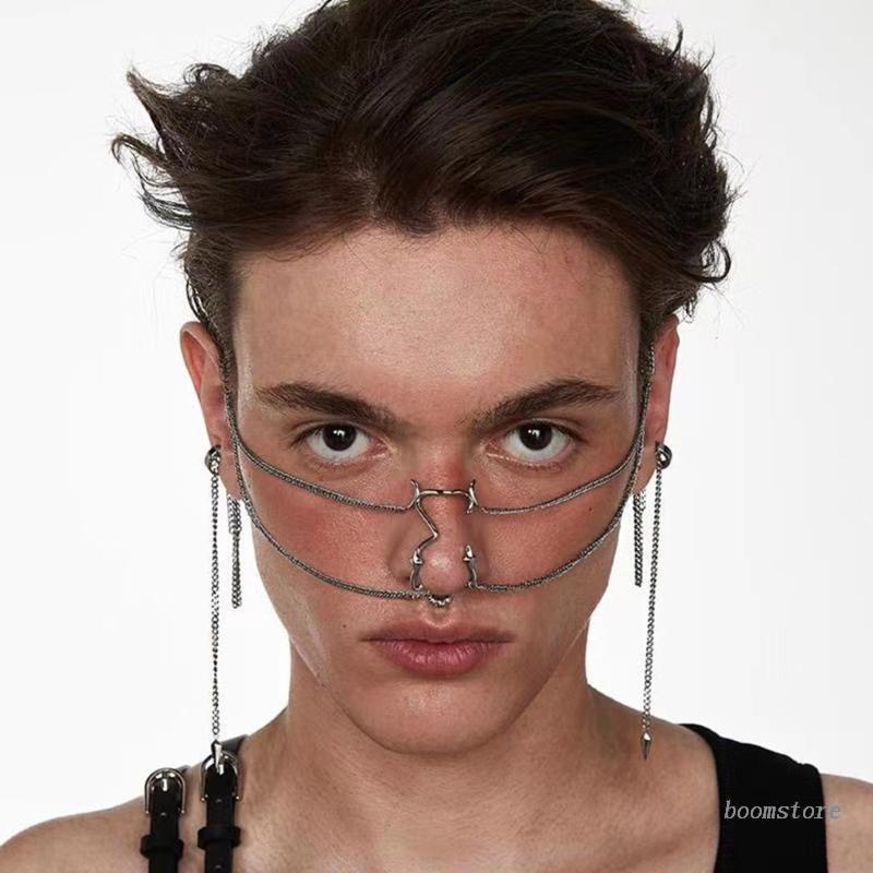 Boom CyberPunk-Chain Simple Facial-Nose Decoration Face Metal Jewelry ...