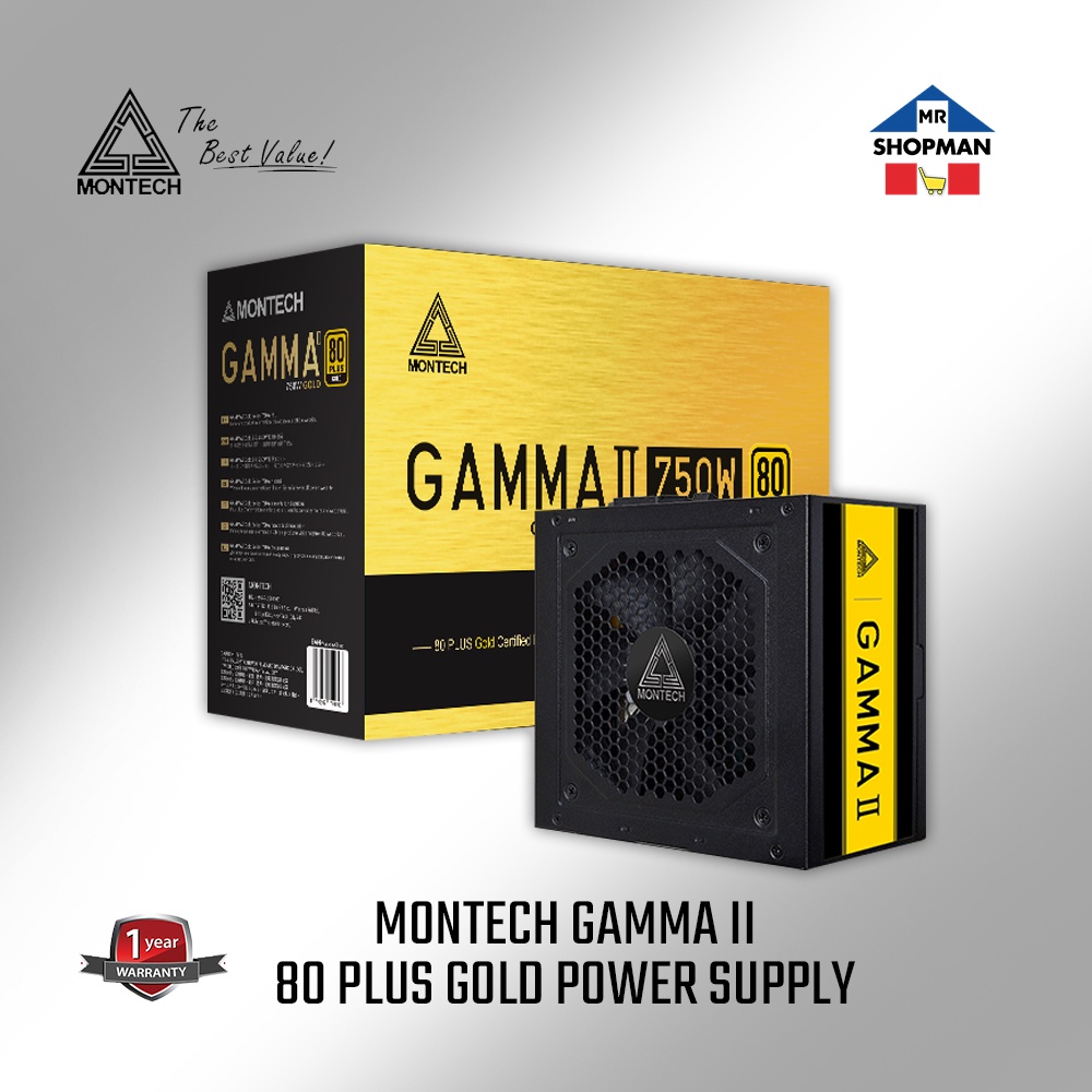 Montech Gamma II 750w 80+ Gold Power Supply PSU Black Sleeves | Shopee ...