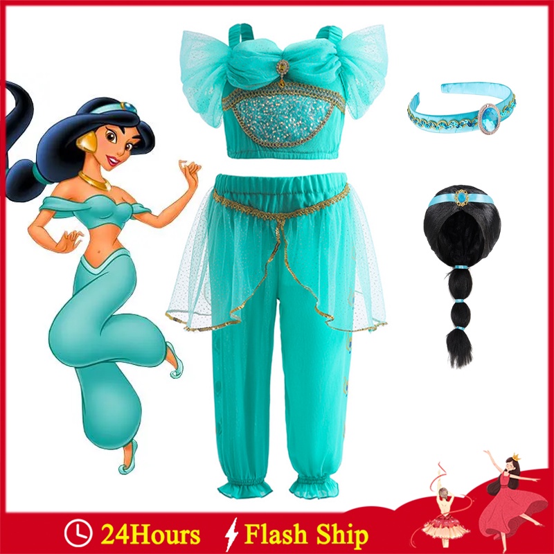 Princess Jasmine Aladdin Cosplay Belly Dance Costume For Girls ...