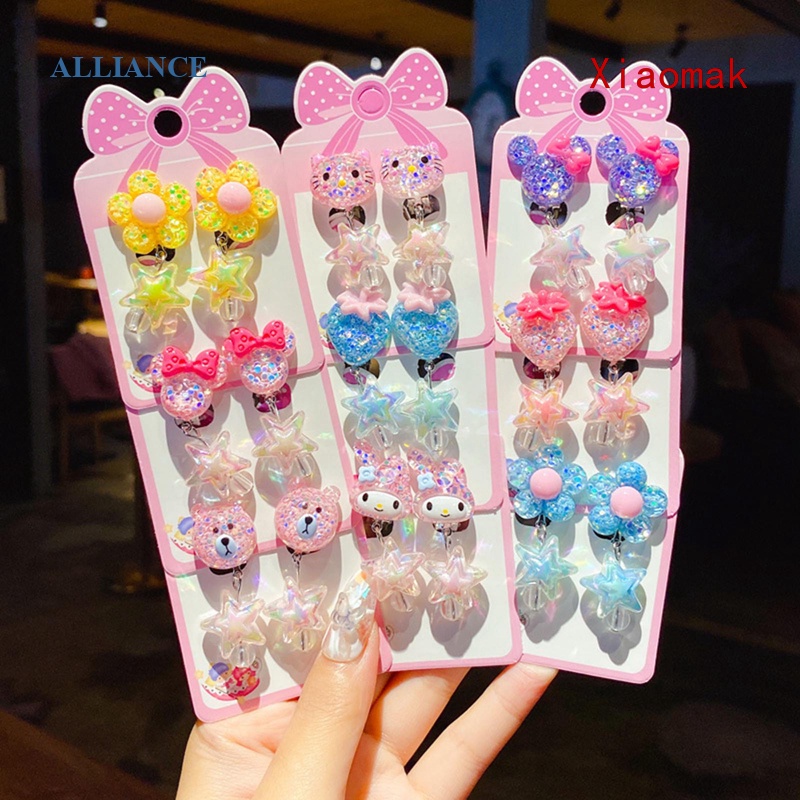 Xiaomak No Hole Resin Cute Holeless Ear Clips For Girls Children ...