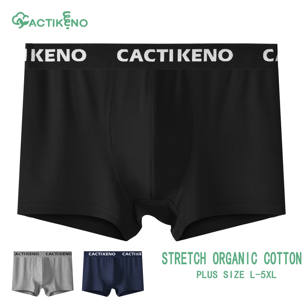 Cacti Keno 3pcs Boxer Brief for Men Stretch Organic Cotton Plus Size ...