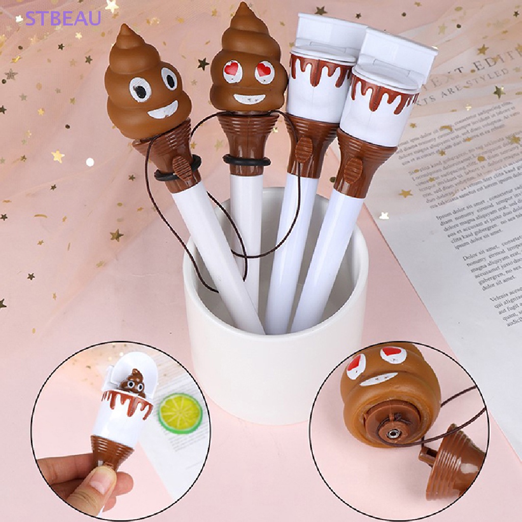 [cxSTBEAU] Cute Funny Cartoon Toilet Poop Ballpoint Pen 0.7mm Black Ink ...