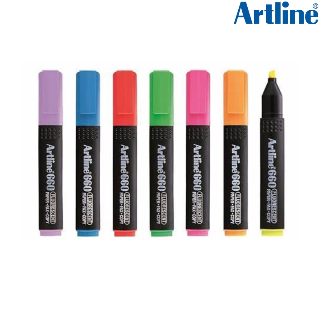Artline Fluorescent Marker Highlighter Broad Chisel Tip Bright Shopee