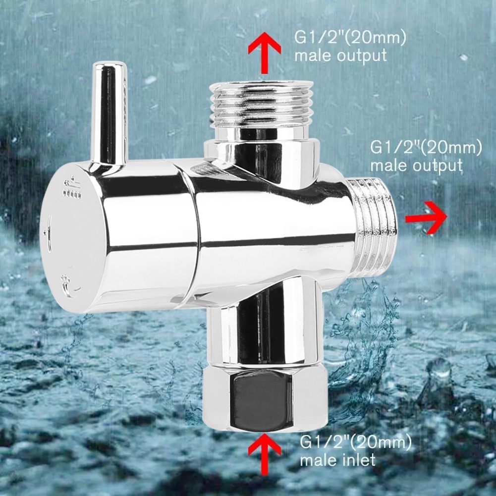 3 Way Switch Faucet 1/2 Valve Adapter Bathroom Shower Faucet Water