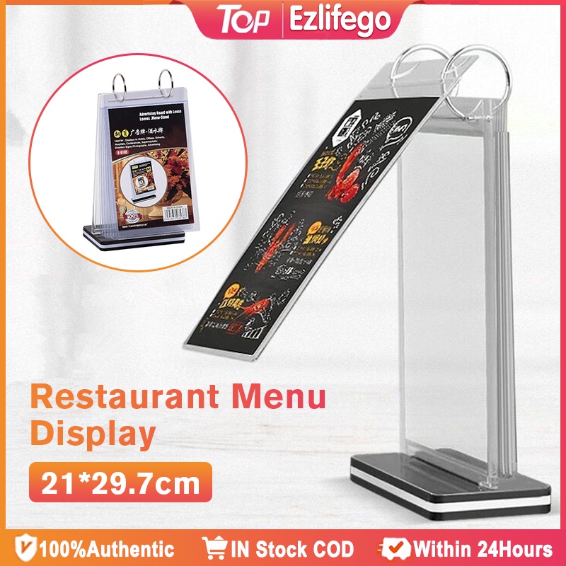A4 Restaurant Menu Display Shop Promos Holder Table Poster Stand Shopee Philippines