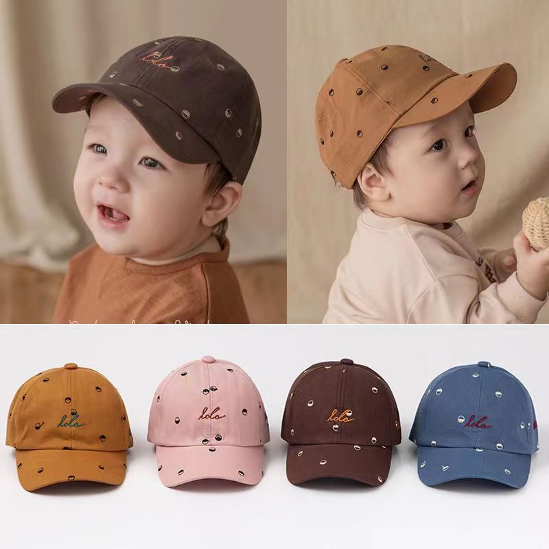 Embroidered Baby Boys Hats Cotton Longbrimmed Cap For Kids 636Month