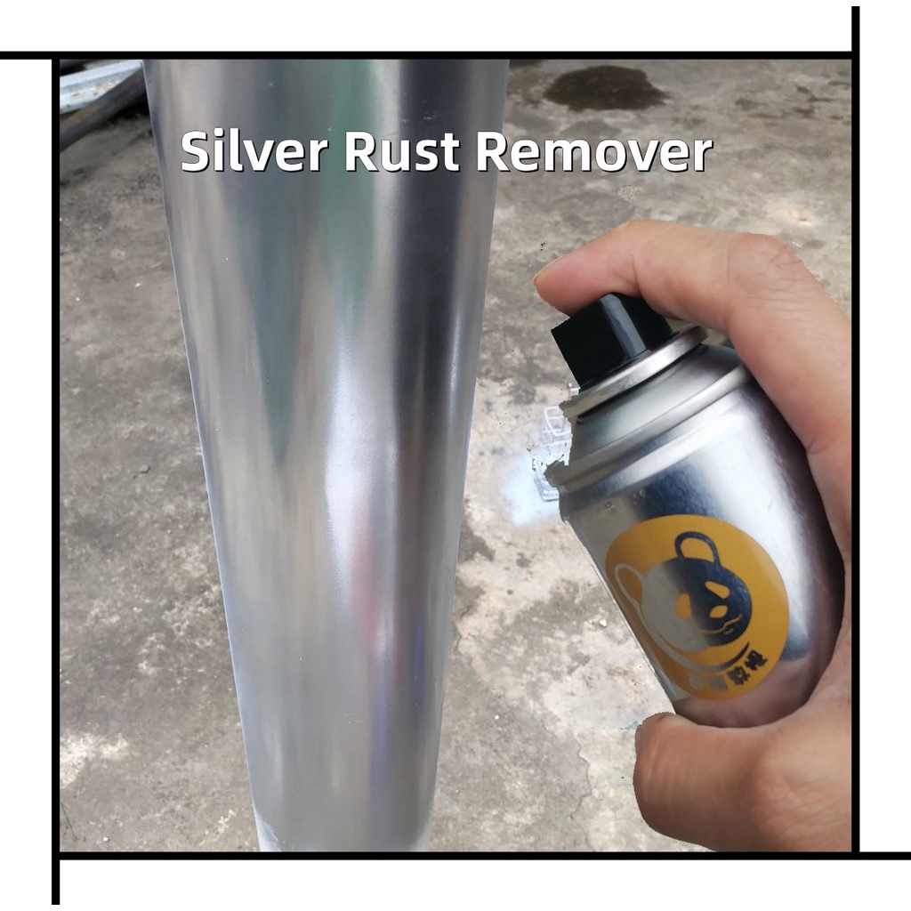 Silver Rust Remover Spray Metal Surface Chrome Paint Car Iron Powder