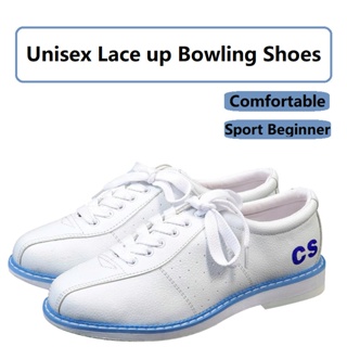 Women Bowling Shoes Lace Up Skidproof Sole Sneakers Lightweight