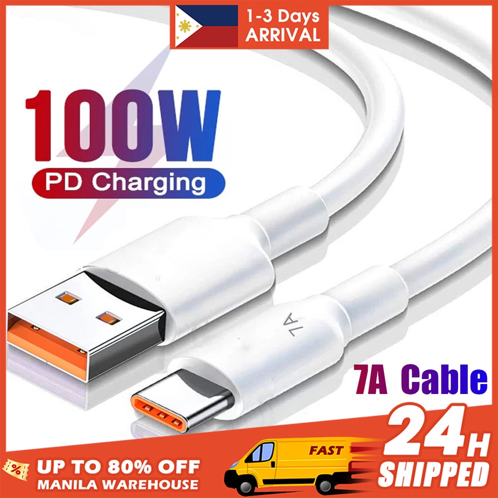 Fast Charging USB Charger Cables Data Cord 7A 66W Type C USB Cable SuperFast Charge Cable
